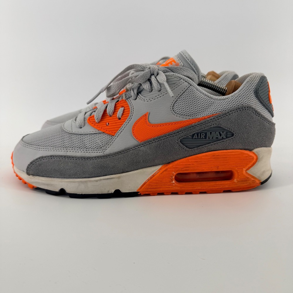 Nike Air Max 90 Wolf Grey Total Orange Mens Sneakers Running Shoes Size 11